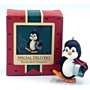 Hallmark Keepsake 1986 Special Delivery Penguin Vintage Christmas Ornament